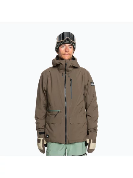 Snowboardová bunda Quiksilver Quest Stretch canteen hnědá