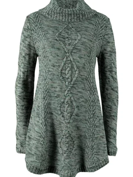 Sweter z golfem zielony