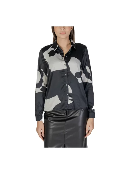 Wielobarwność koszula Only z długim rękawem czarna