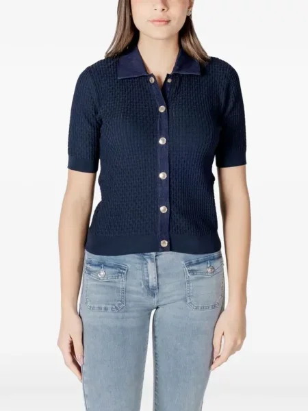 Gulerat scurt cardigan Morgan albastru