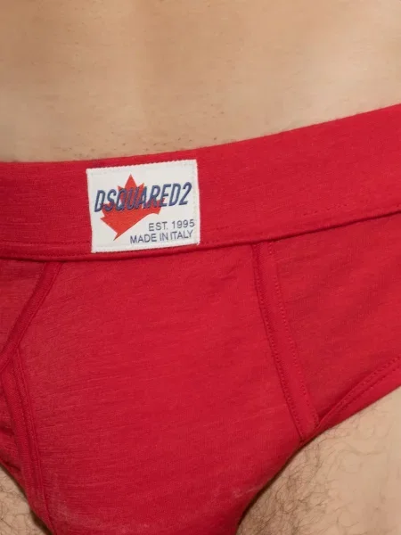 Chiloți Dsquared2 de lână cu autograf roșu