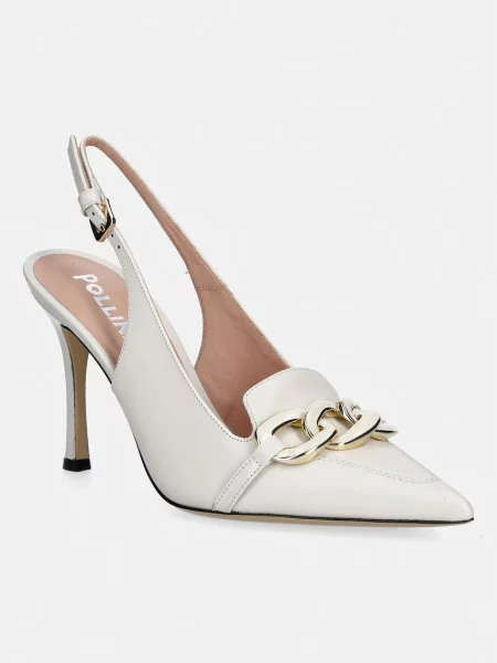 Pantofi cu toc Pollini din piele bej