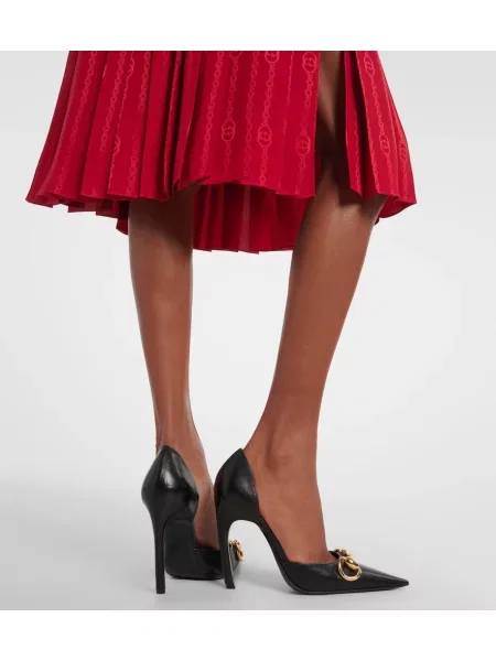 Pantofi cu toc Gucci din piele negru