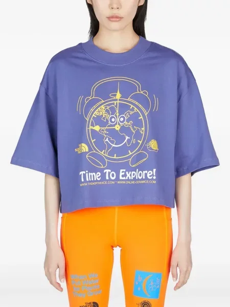 Decupat tricou The North Face cu imagine violet