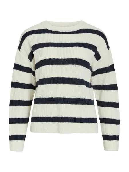 VILA Pulover VIULLA negru alb