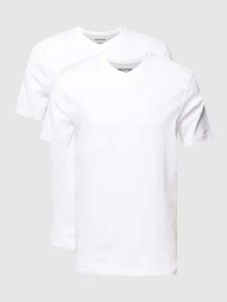 T-shirt z dekoltem w serek Hechter Paris biała