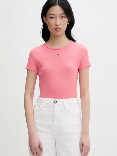 Tommy Jeans t-shirt basic z różowa