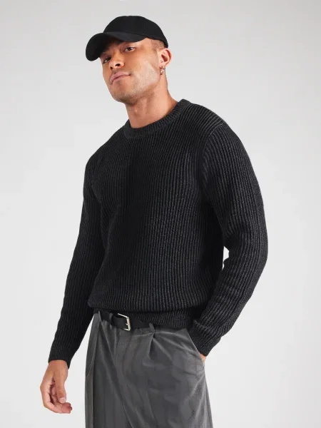 JACK & JONES Pulover JJEDOVER' negru