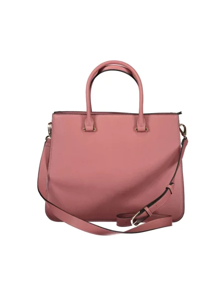 Lniana torebka Valentino Bags różowa