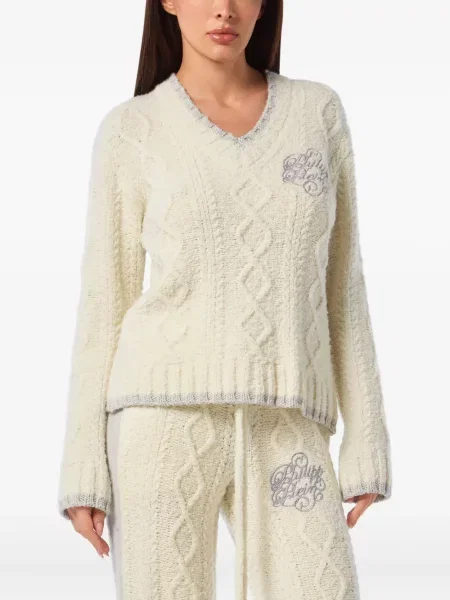 Pulover Philipp Plein cu broderie alb