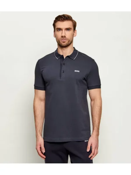 Tricou polo Boss Green verde