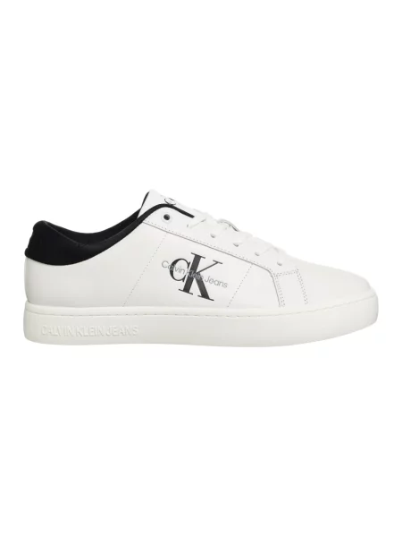 Trampki Calvin Klein Jeans klasyczne z nadrukiem białe