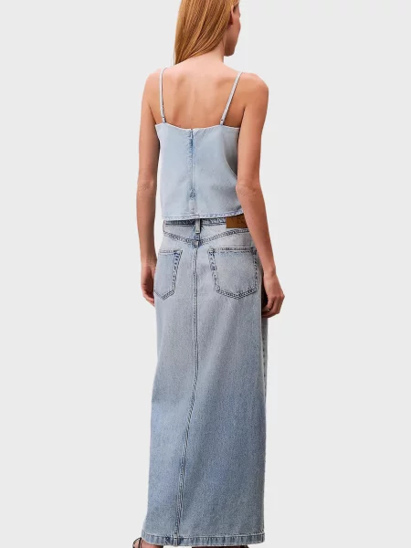 Макси джинсовая юбка Calvin Klein Jeans голубая