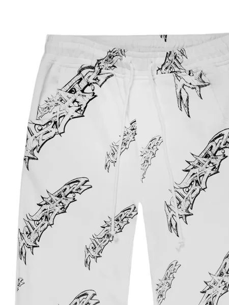 Pantaloni Hellstar cu imagine alergare alb