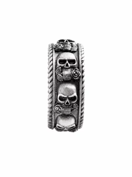REYTEL Inele SKULL AND ROSE argintiu roz