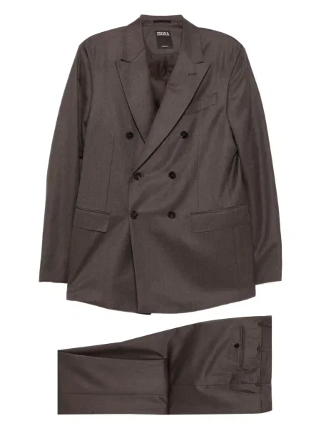 Costum Zegna de lână de costum maro