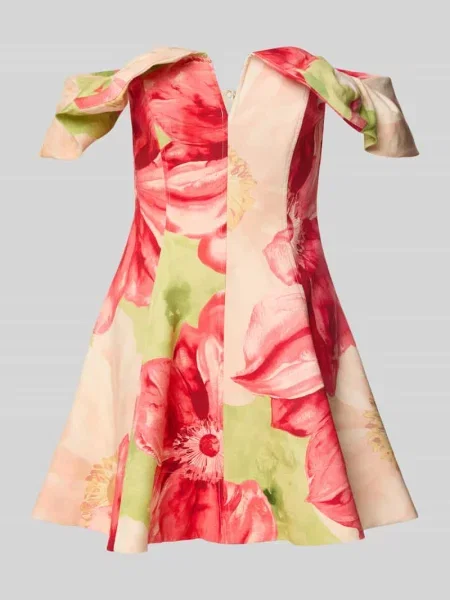 Sukienka koktajlowa lniana z dekoltem w serek model ‘ZAHLI’ Forever New