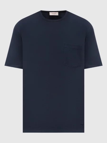 Футболка з вишивкою логотипа Agnona синя