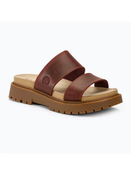 Pantofle Timberland Clairemont Way dark red full grain červené