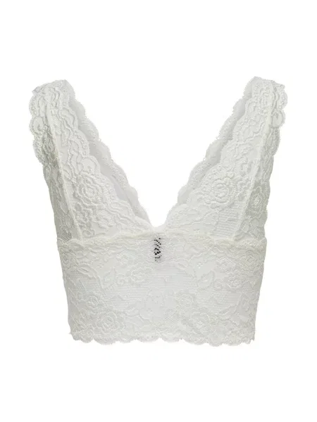 Biustonosz typu bralette z obszyciem z koronki model ‘CHLOE’ Only biały