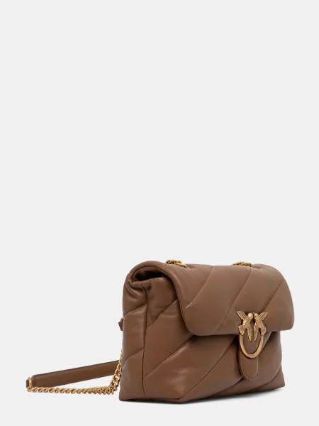 Geanta crossbody Pinko din piele clasică maro