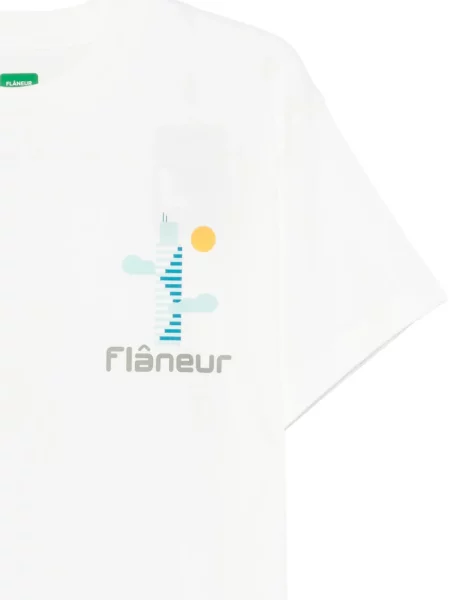 Tricou Flâneur cu imagine alb