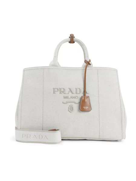 Shopperka Prada elegancka szara