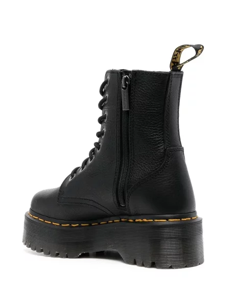 Kožené kotníkové boty Dr. Martens na platformě černé