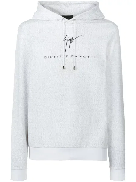 Hanorac cu glugă Giuseppe Zanotti cu imagine alb