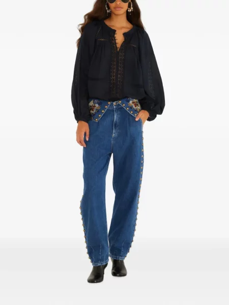 Blugi Farm Rio cu model floral albastru