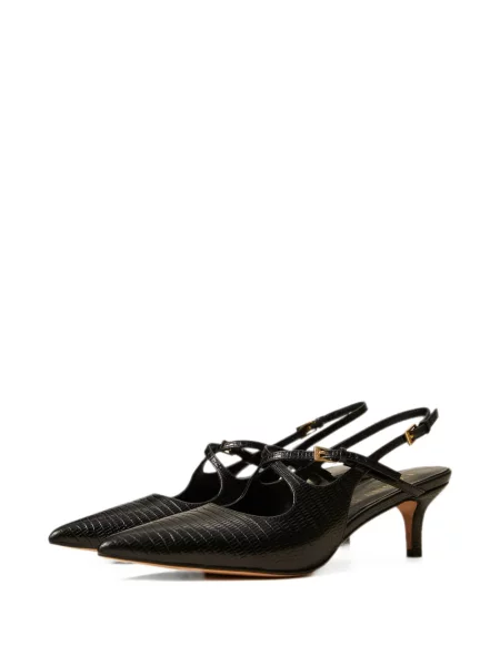 Pantofi cu toc Twinset din piele cu bretele negru