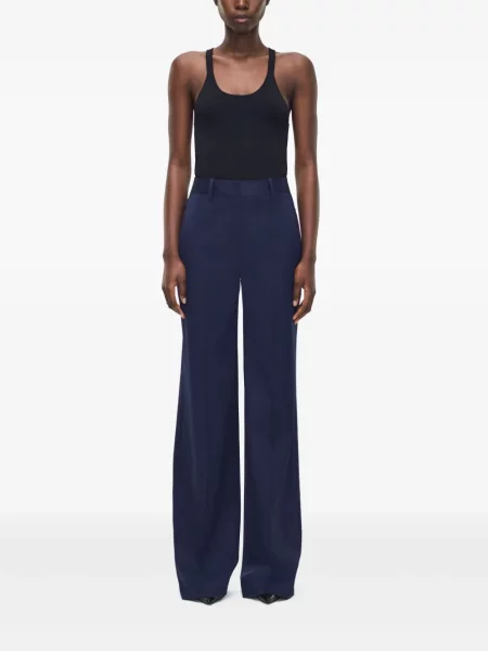 Pantaloni Adam Lippes de lână albastru