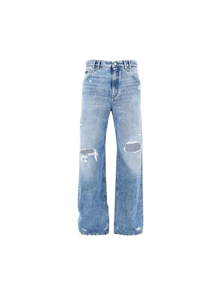 Szerokie jeansy Dolce And Gabbana niebieskie