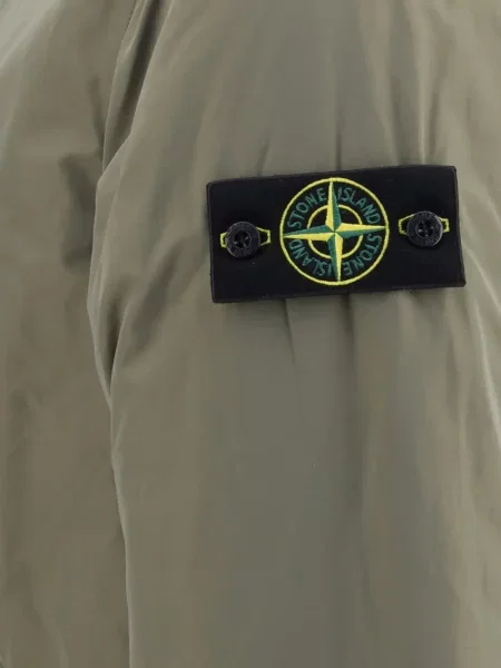 Geacă Stone Island cu glugă cu strasuri verde