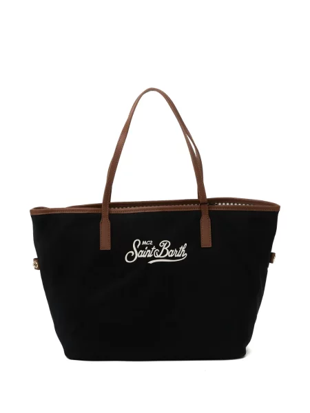Geantă shopper Mc2 Saint Barth cu broderie negru