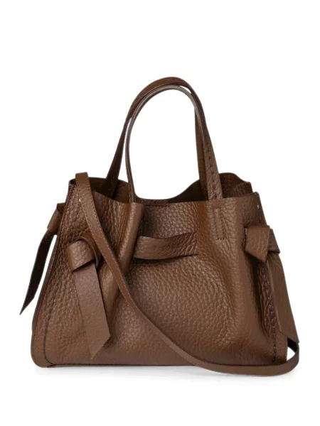 Geantă shopper Visona` din piele maro
