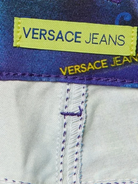 Слаб дънки skinny fit Versace Jeans Couture с принт синьо