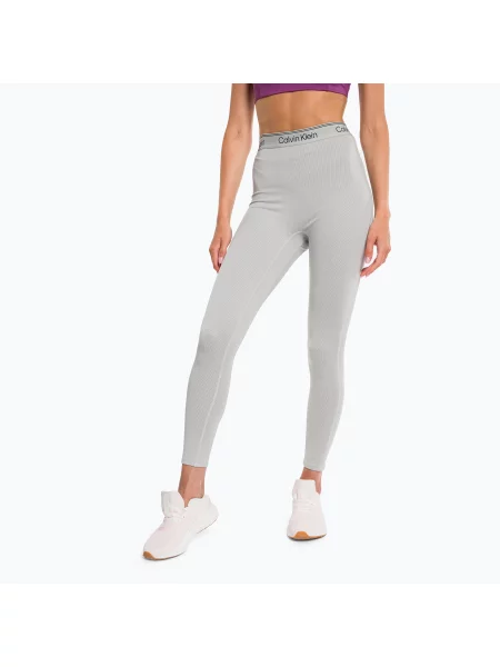 Tréninkové legíny Calvin Klein athletic gree heather šedé