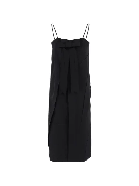 Rochie midi Alainpaul cu funde cu bretele negru
