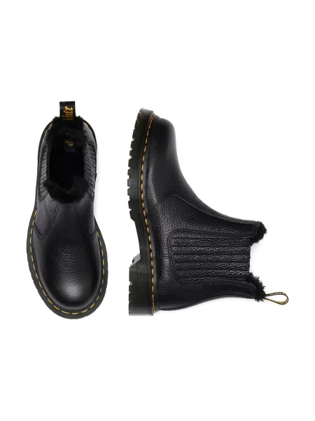 Кожаные утепленные ботинки Dr. Martens на платформе черные