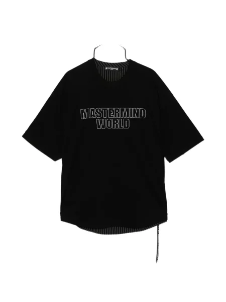 Тениска Mastermind World на райета черно