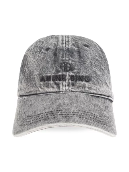 Anine Bing JEREMY BASEBALL CAP czapka z daszkiem jeansowa szara