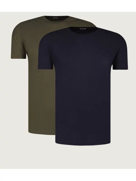 BOSS Tricou Rn 2P Rib Albastru negru