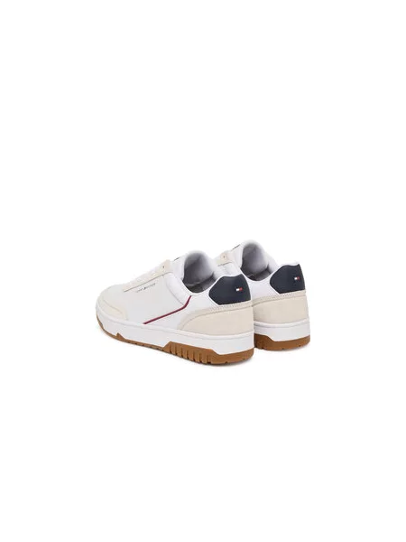 Tenisice Tommy Hilfiger Th Basket Core Leather Suede Mix bijela