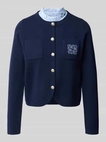 Kardigan w stylu 2 w 1 Model „GEOLA” Suncoo Paris granatowy
