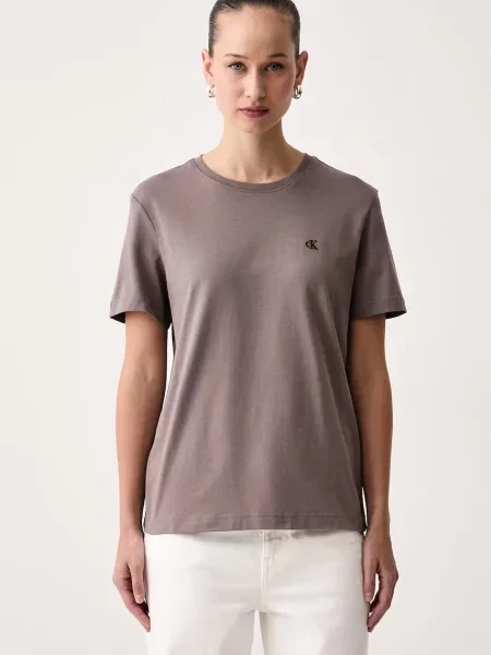 Calvin Klein Jeans T-shirt basic brązowa