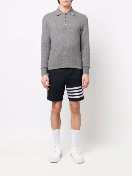 Ilgas polo marškinėliai Thom Browne pilka