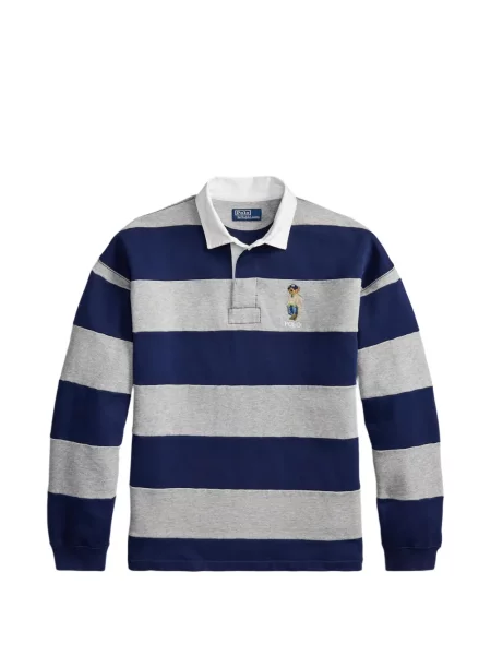 Șosete Polo Ralph Lauren cu model herringbone cu broderie plasă albastru