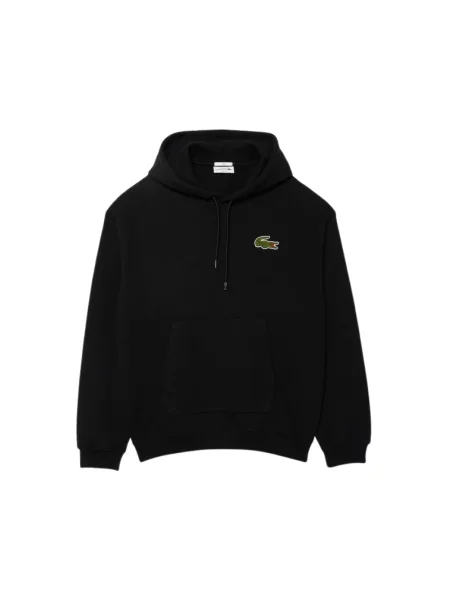 Bluza Lacoste z logo polarowa czarna