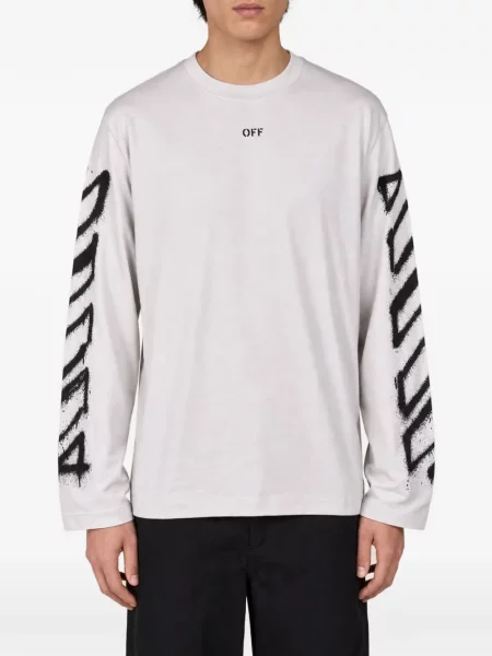 Lung tricou Off-white alb